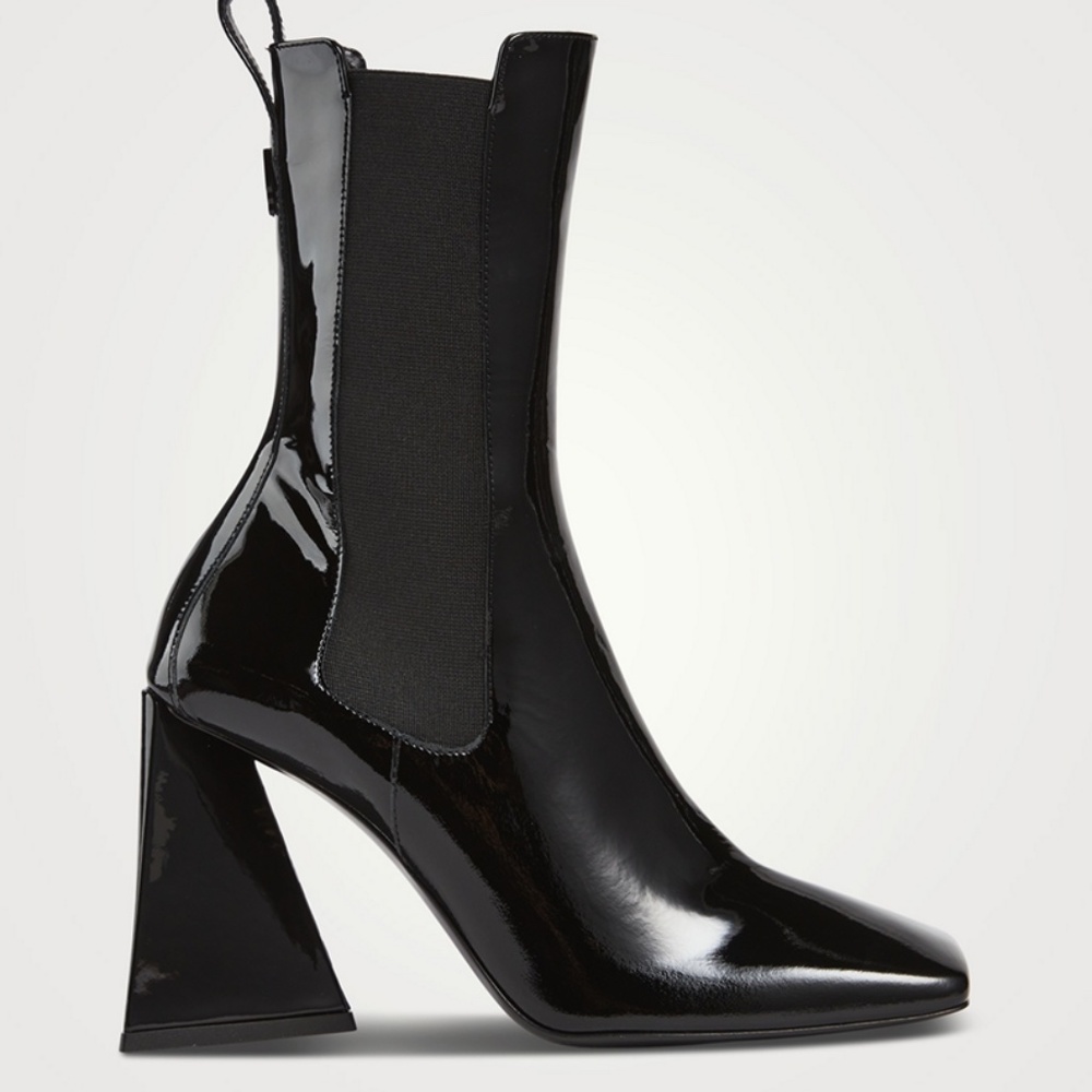 The Attico Black Patent Leather Ankle Boots